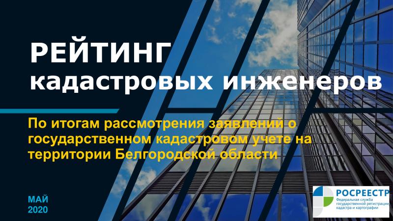 К какому кадастровому инженеру обращаться? Рейтинг Управления Росреестра по Белгородской области за май 2020 г.