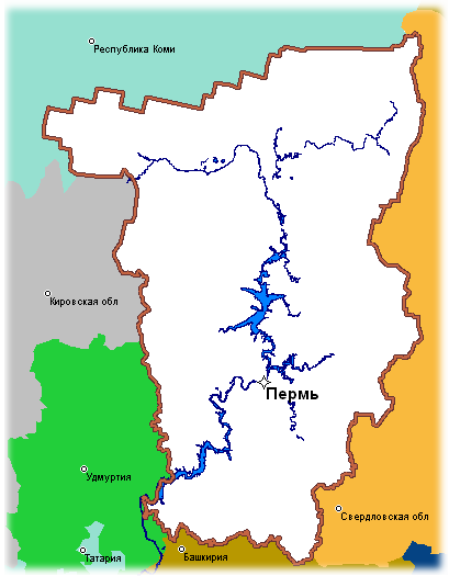 Пермский край карта с реками